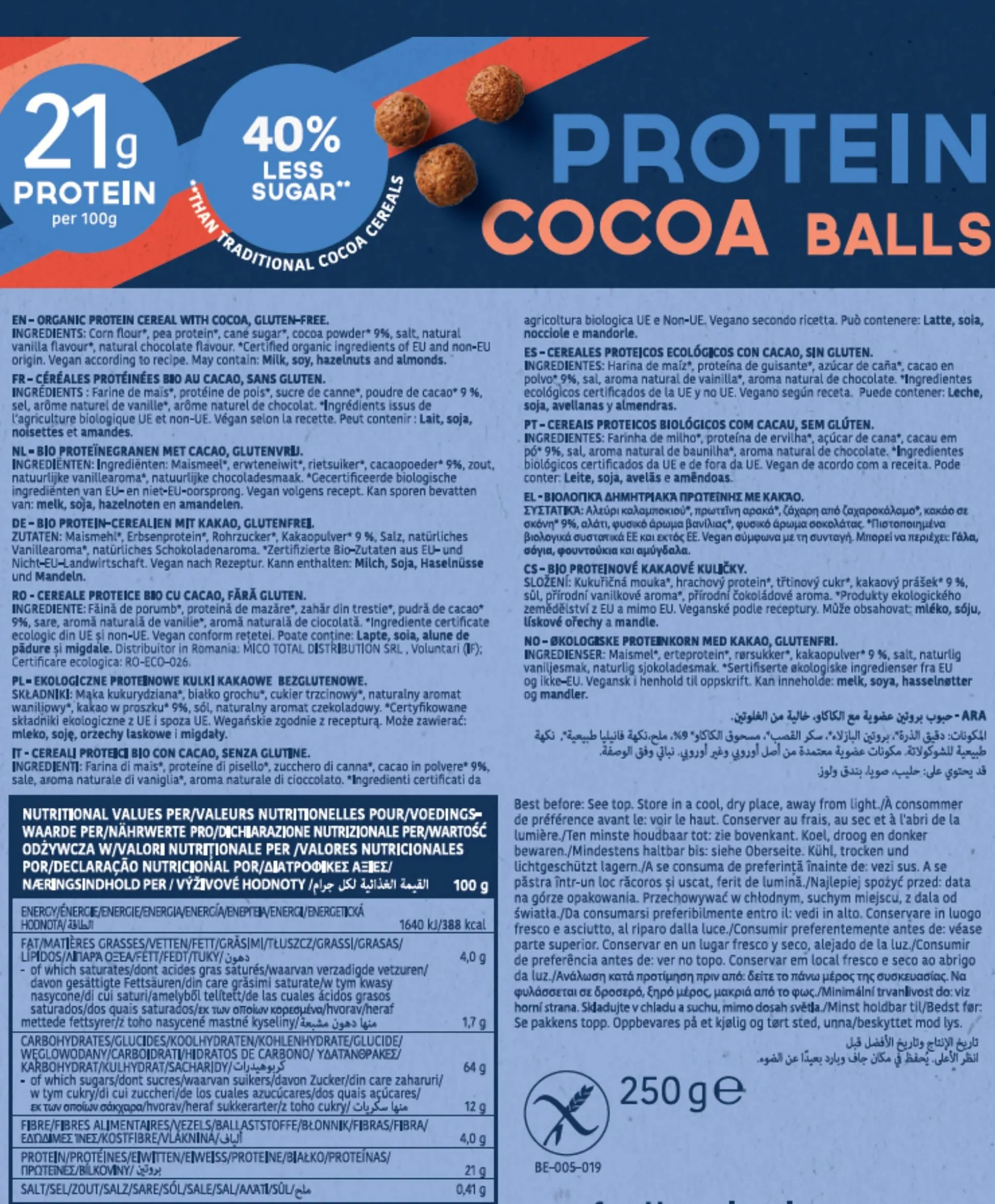 Turtle High Protein Cocoa Balls Bio 250g