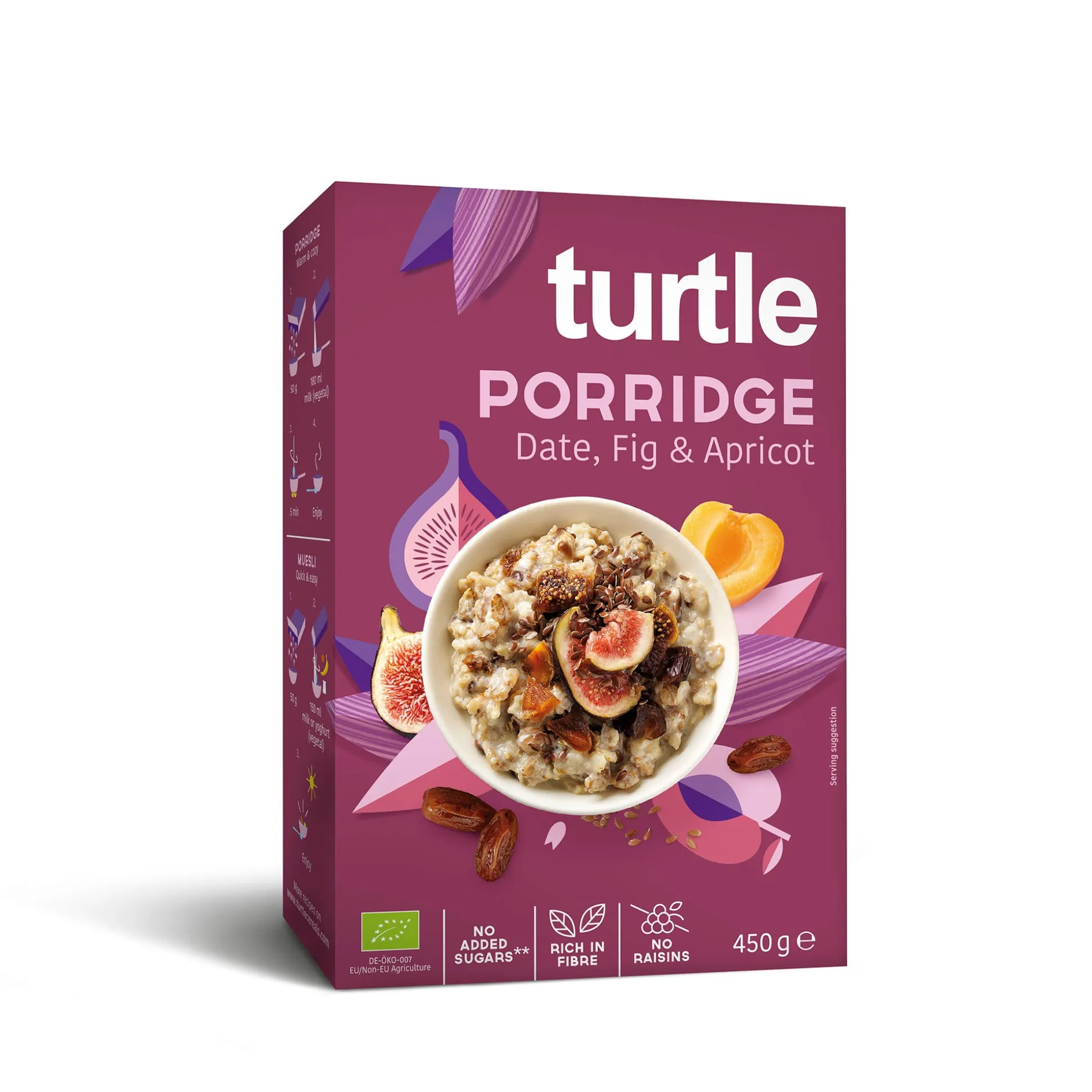 Turtle Porridge Organic Date, Fig, Apricot 450g