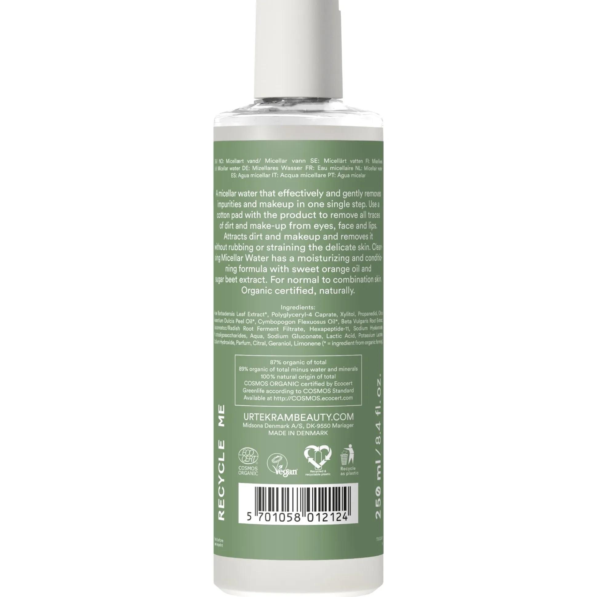 Urtekram Wild Lemongrass Micellar Water 250ml