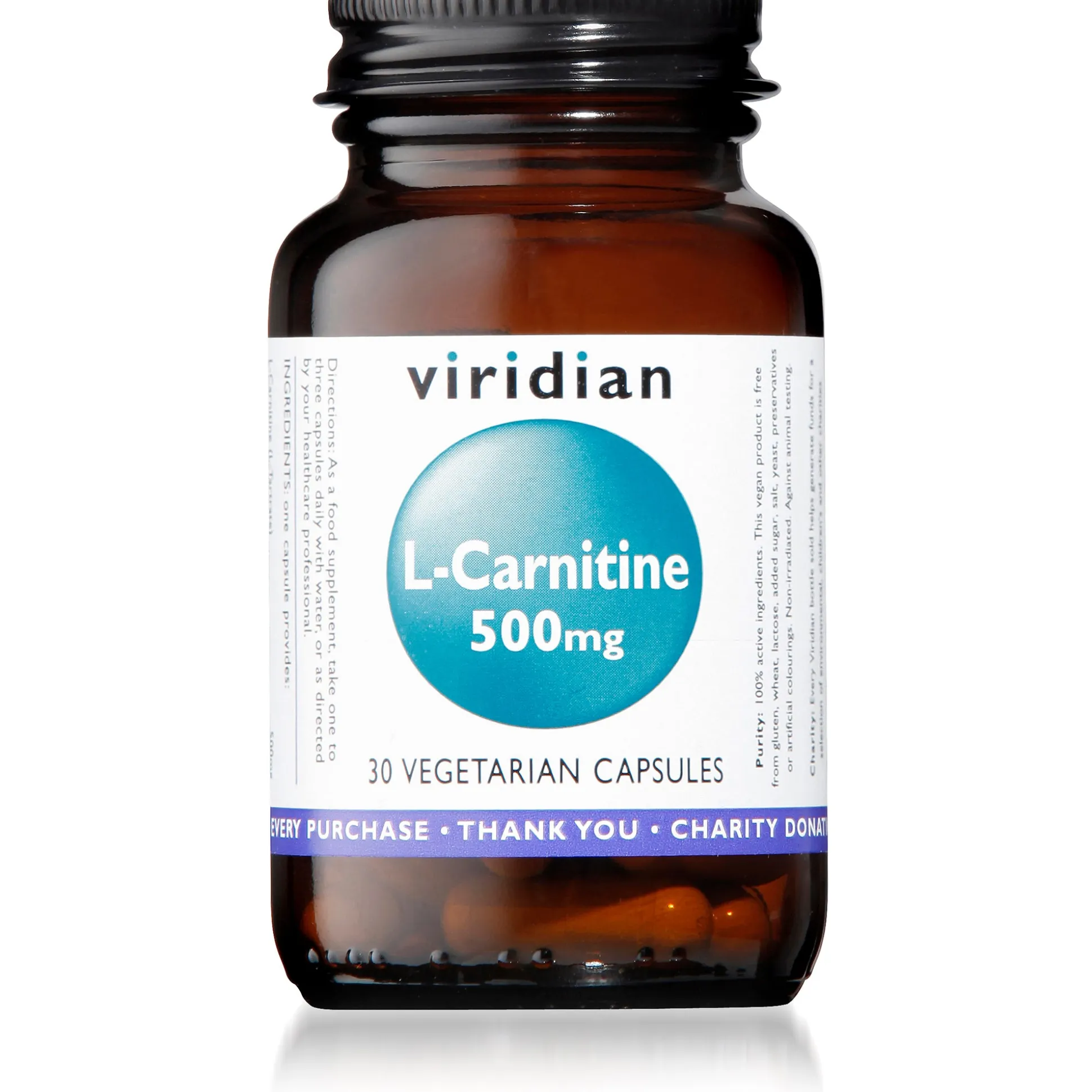 Viridian L-Carnitine 500mg Veg Caps 30 caps