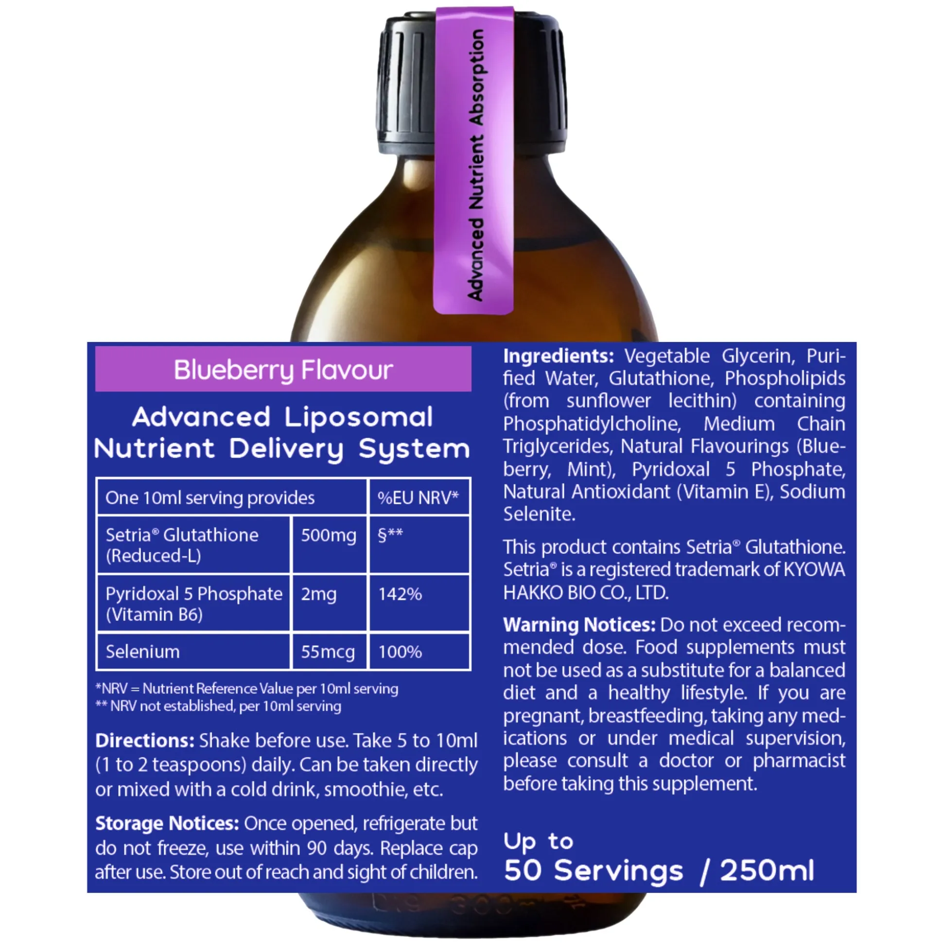 Well.Actually. Liposomal Reduced L-Glutathione 400mg 250ml