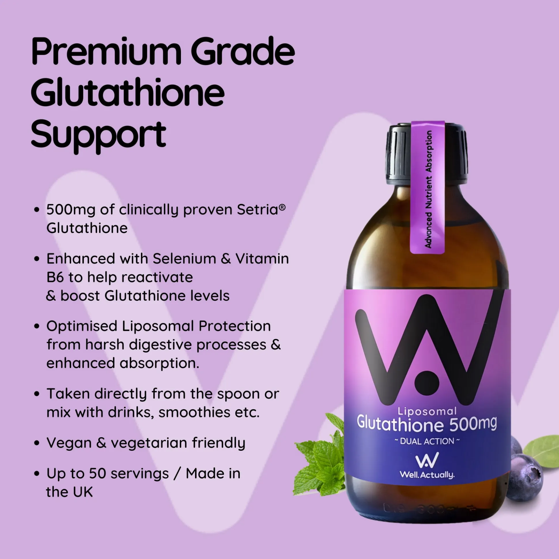 Well.Actually. Liposomal Reduced L-Glutathione 400mg 250ml