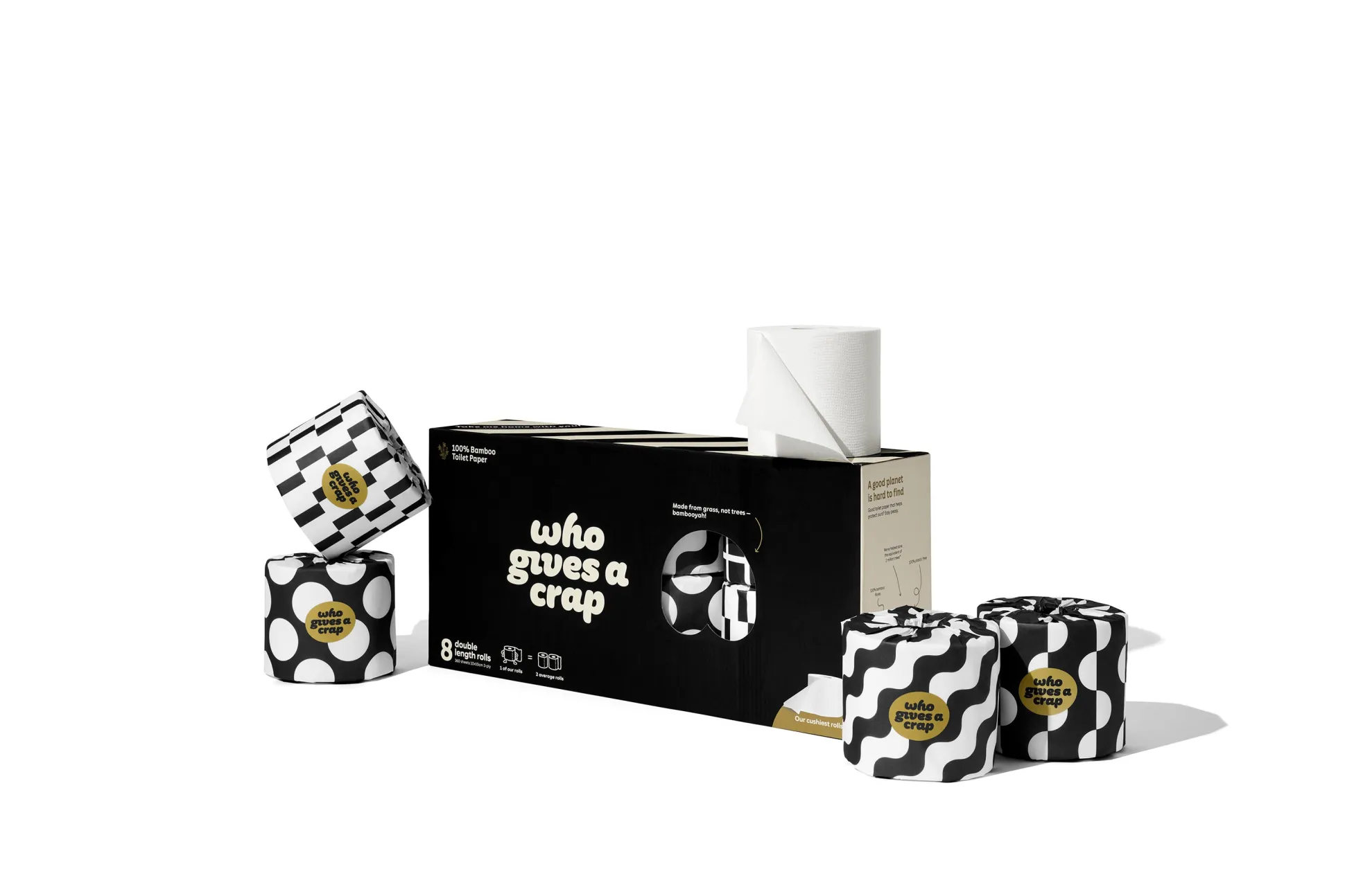 Who Gives A Crap Double Length Premium Bamboo Toilet Paper 12 pack