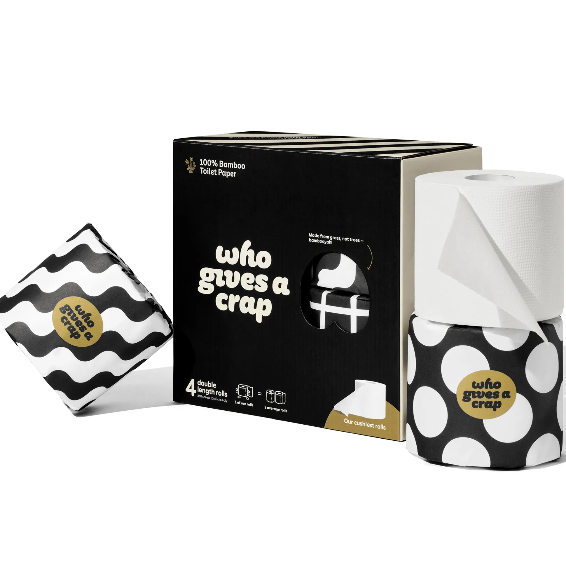 Who Gives A Crap Double Length Premium Bamboo Toilet Paper 6 pack