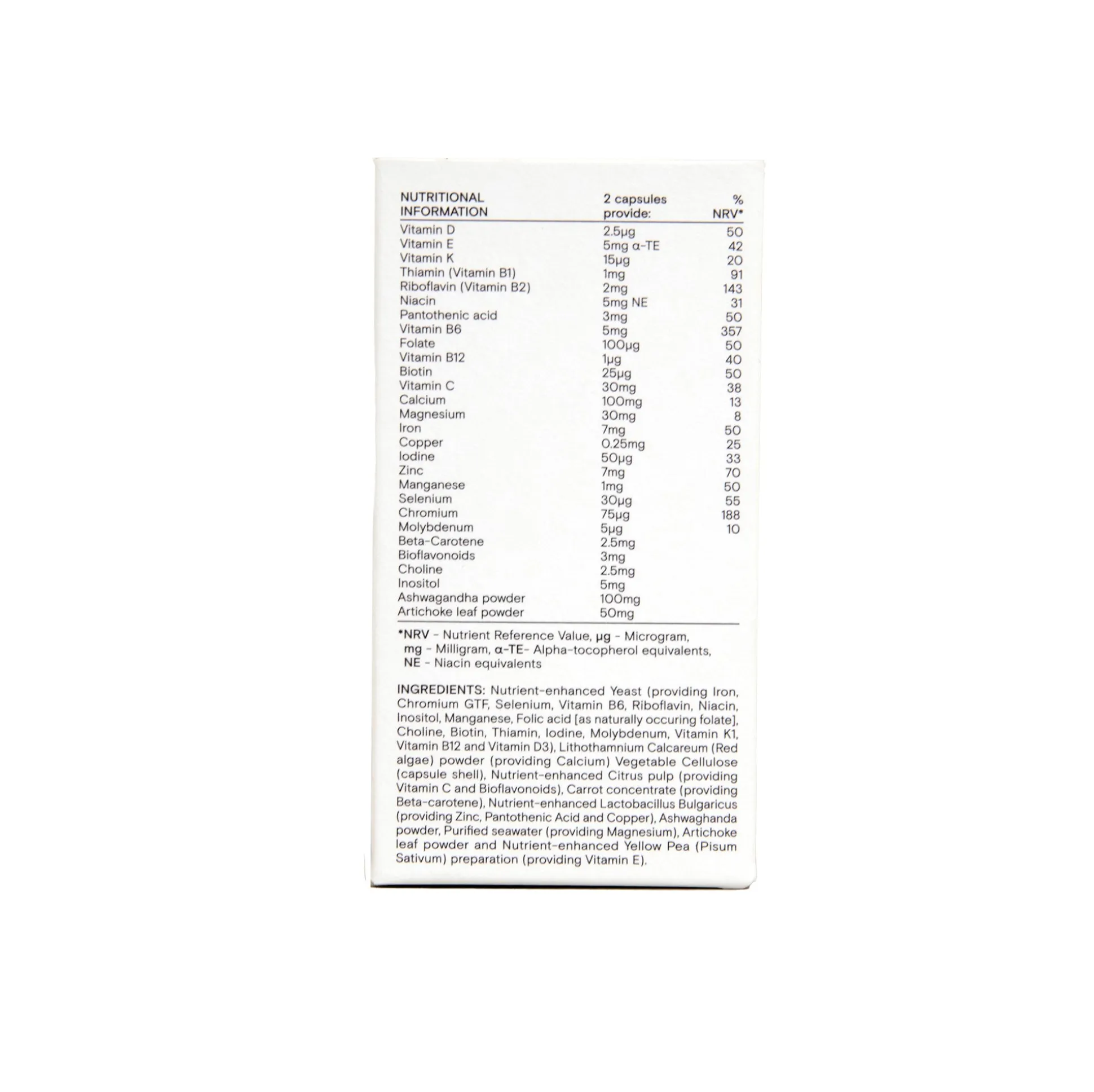 Wild Nutrition Daily Multi Nutrient for Teen Girls 60 caps