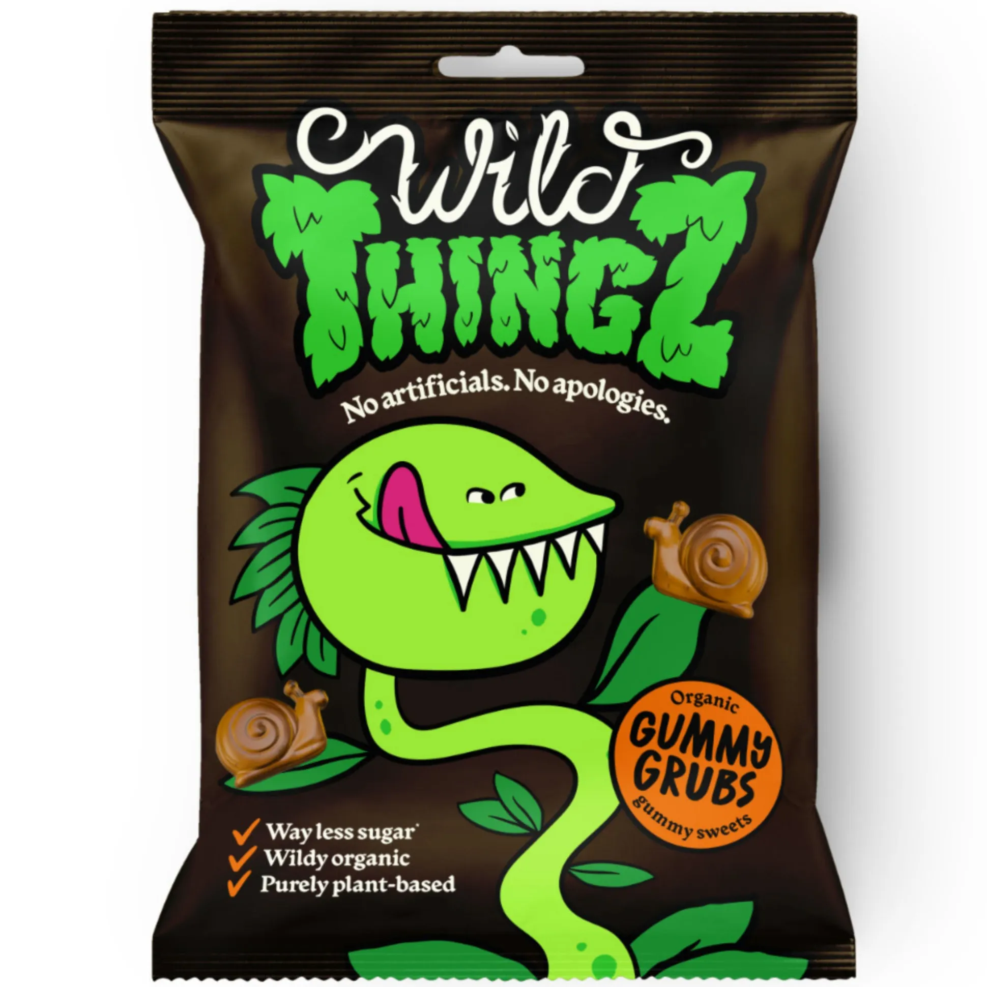 Wild Thingz Organic & Vegan Gummy Sweets, Gummy Grubs 130g