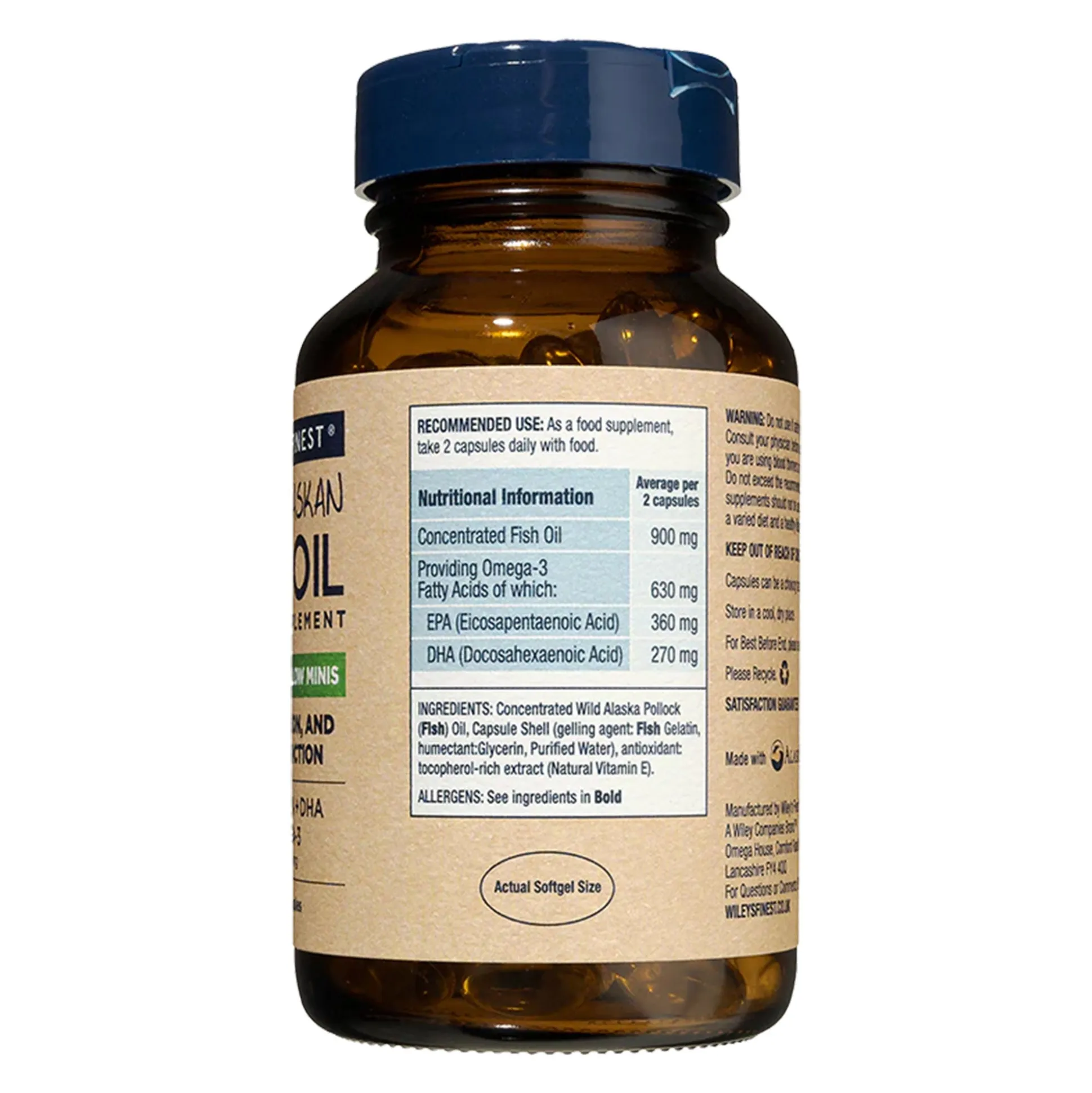 Wiley's Finest Easy Swallow Mini EPA & DHA Omega-3 180 caps