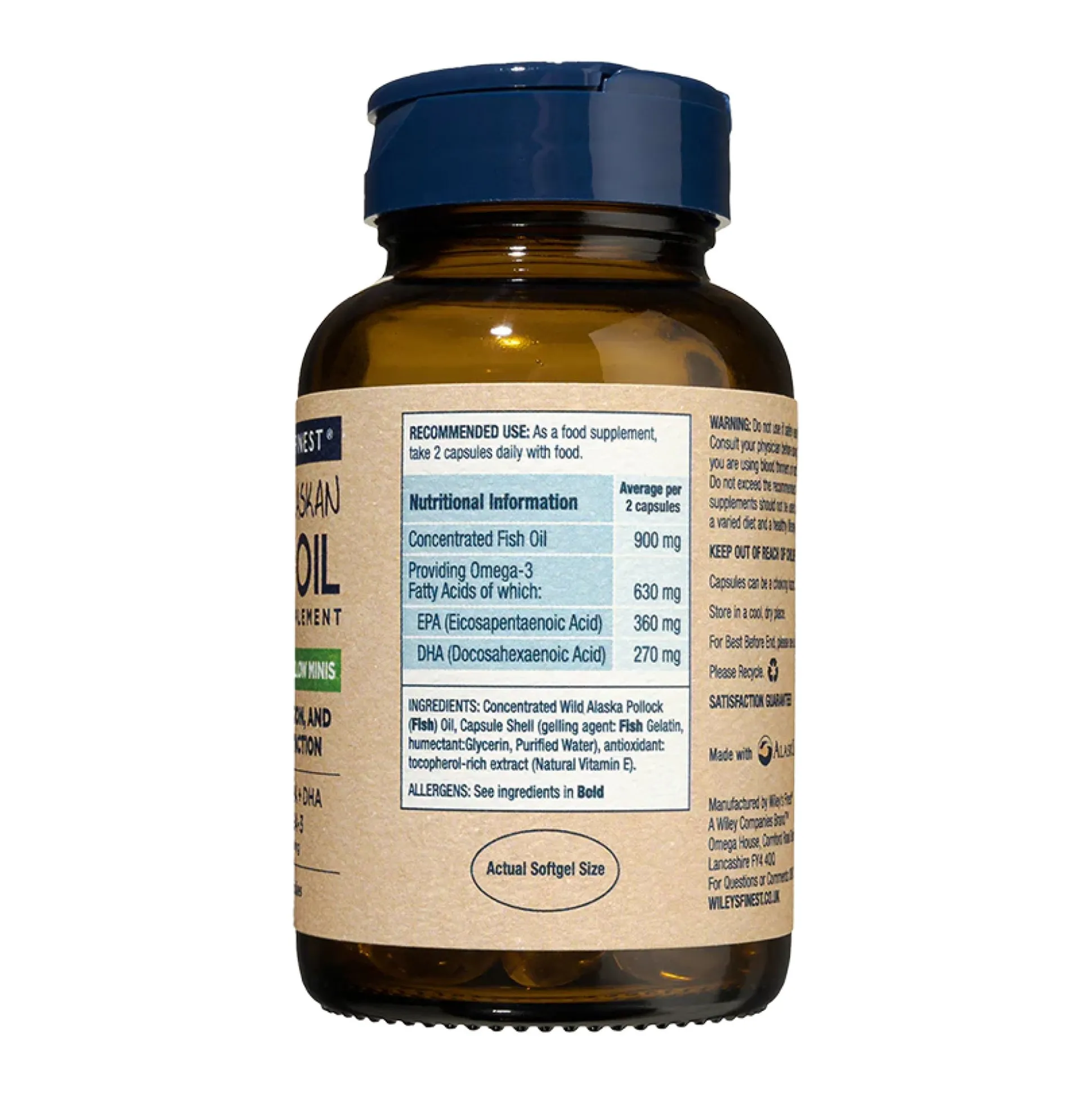 Wiley's Finest Easy Swallow Mini EPA & DHA Omega-3 60 caps