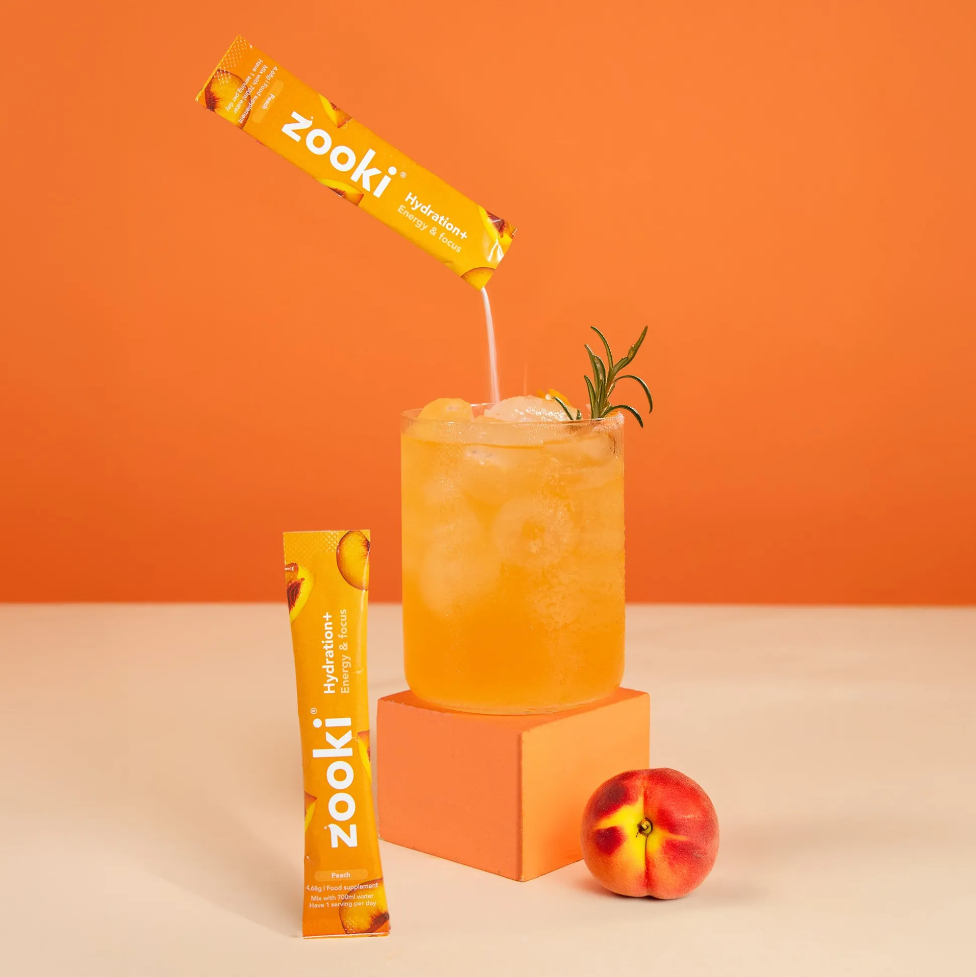 Zooki Hydrate+ Energy & Focus, Peach Flavour 4.68g